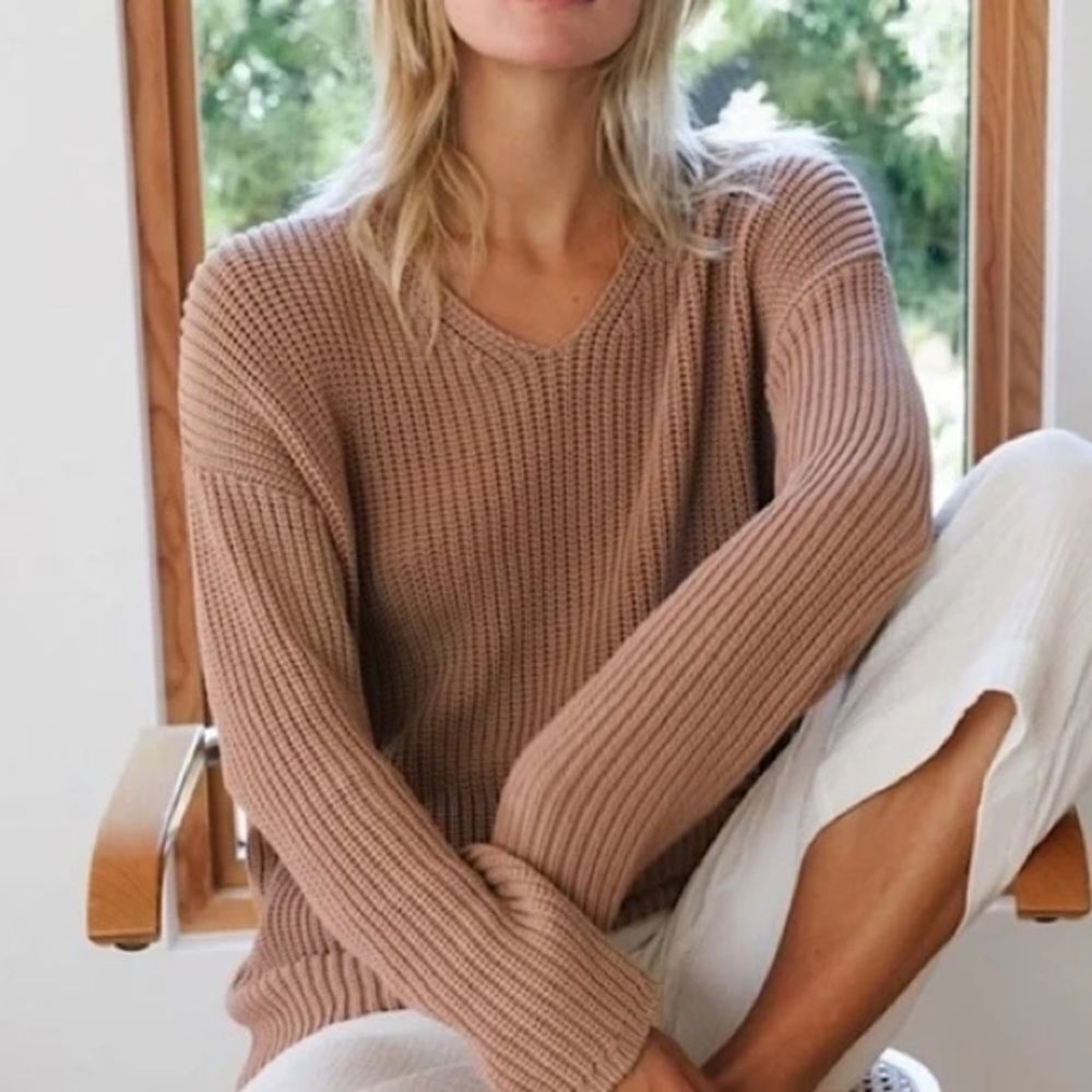 Jenni Kayne Mauve Cabin Knit Sweater XS